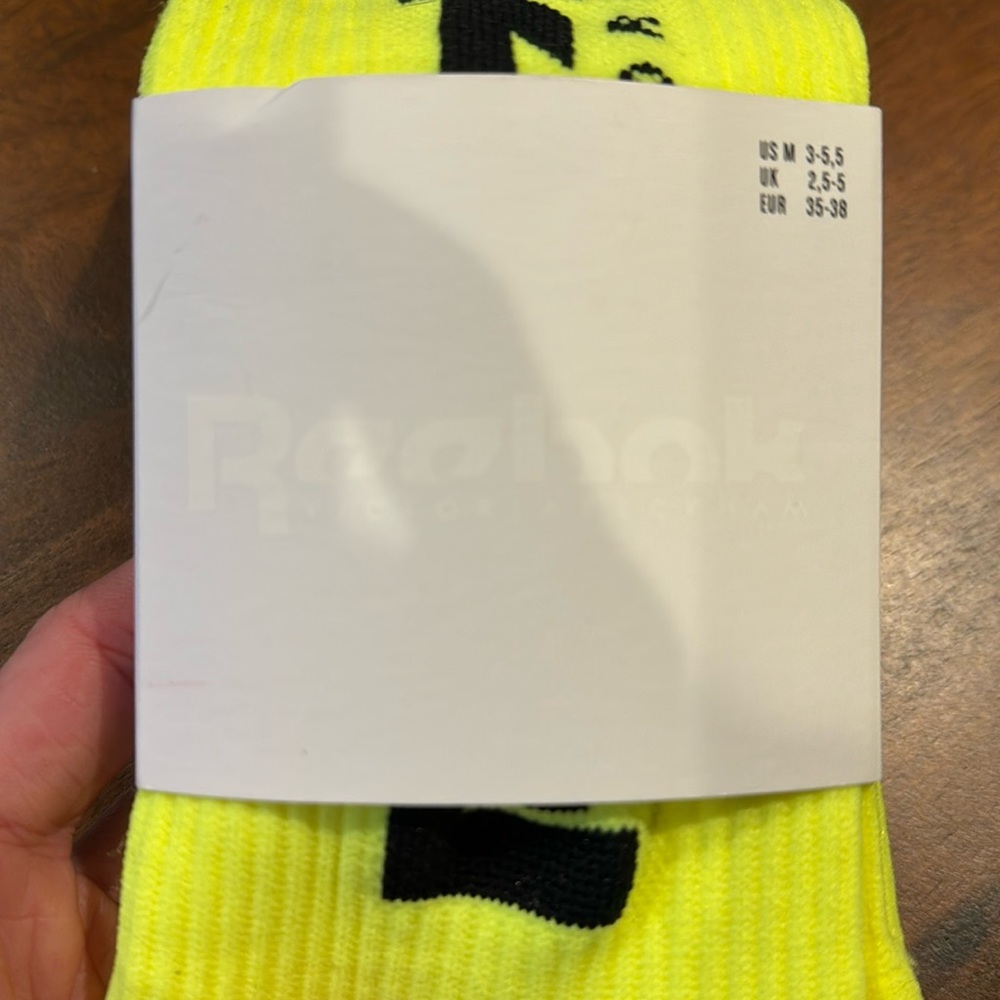 NWT | Reebok x Victoria Beckham Neon Ribbed Socks - Picture 4 of 5